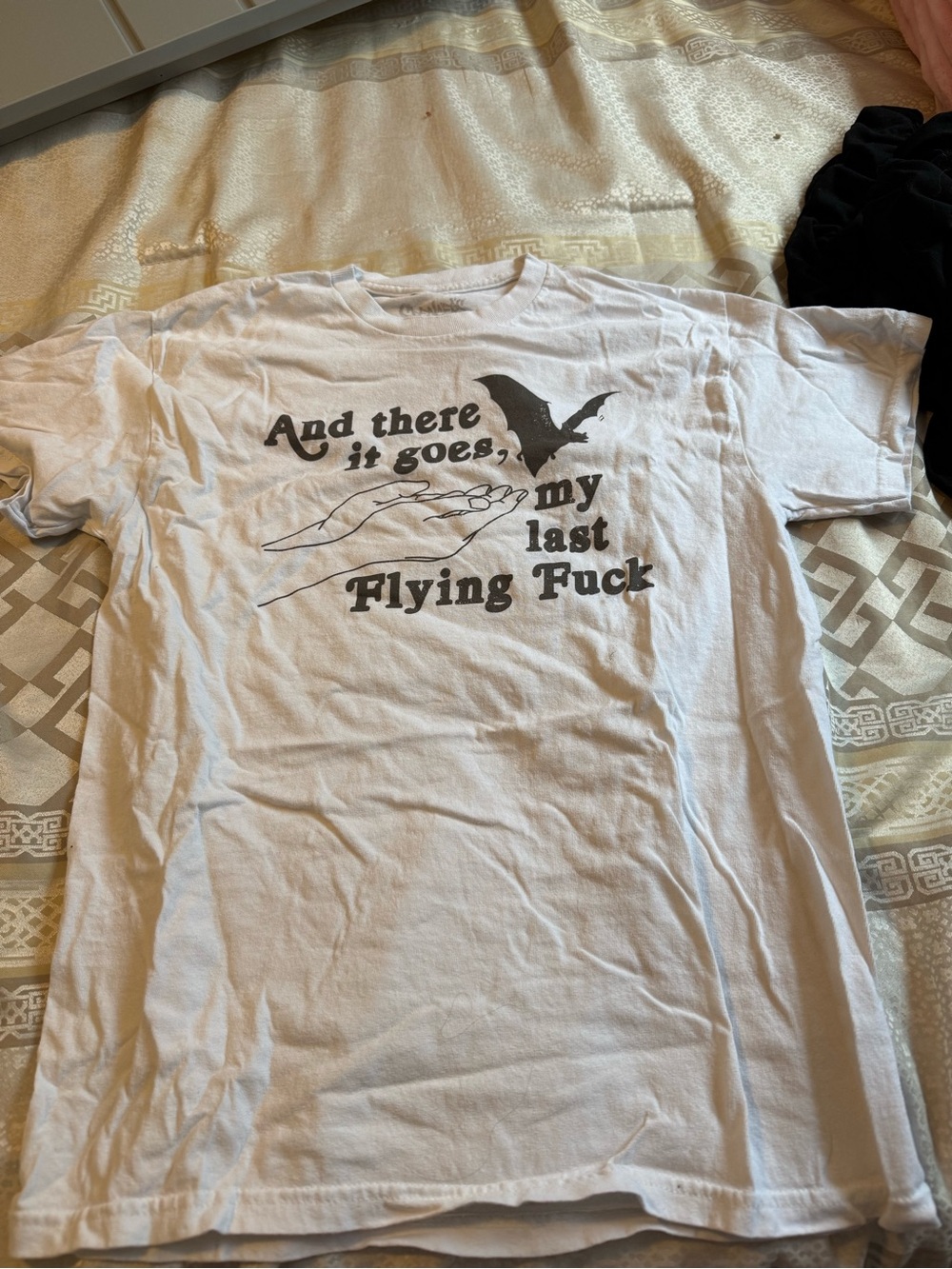 Spencer's White Graphic Tee with Black Print